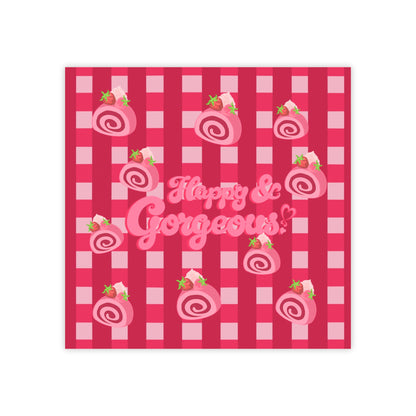 Gingham Mini Pink Swiss Rolls | Post-it® Sticky Note