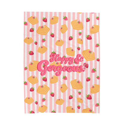 Strawberries & waffles | Velvet Plush Blanket