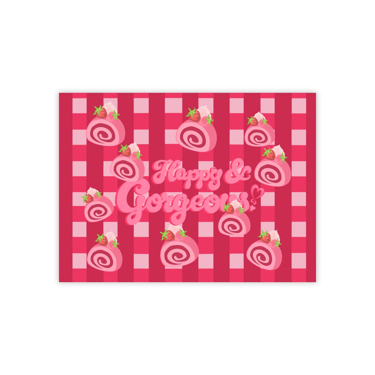 Gingham Mini Pink Swiss Rolls | Post-it® Sticky Note