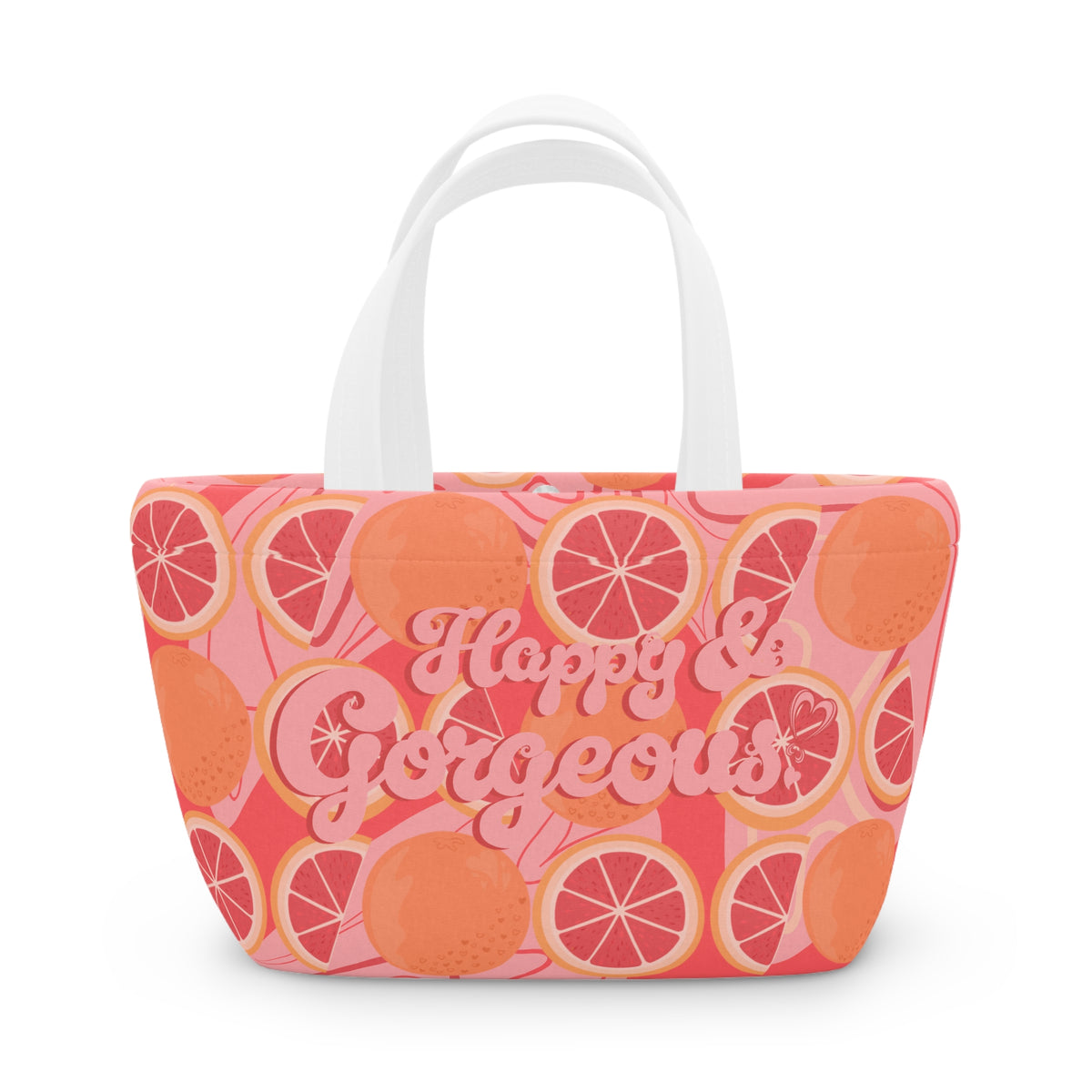 Pink Grateful Grapefruits | Lunch Tote Bag