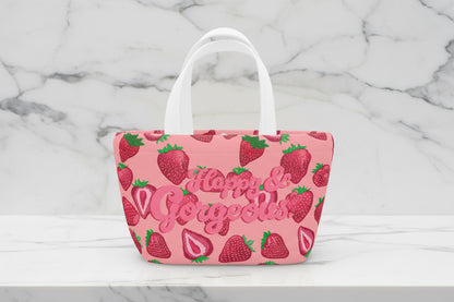 Pink Strawberry Delight | Lunch Tote Bag