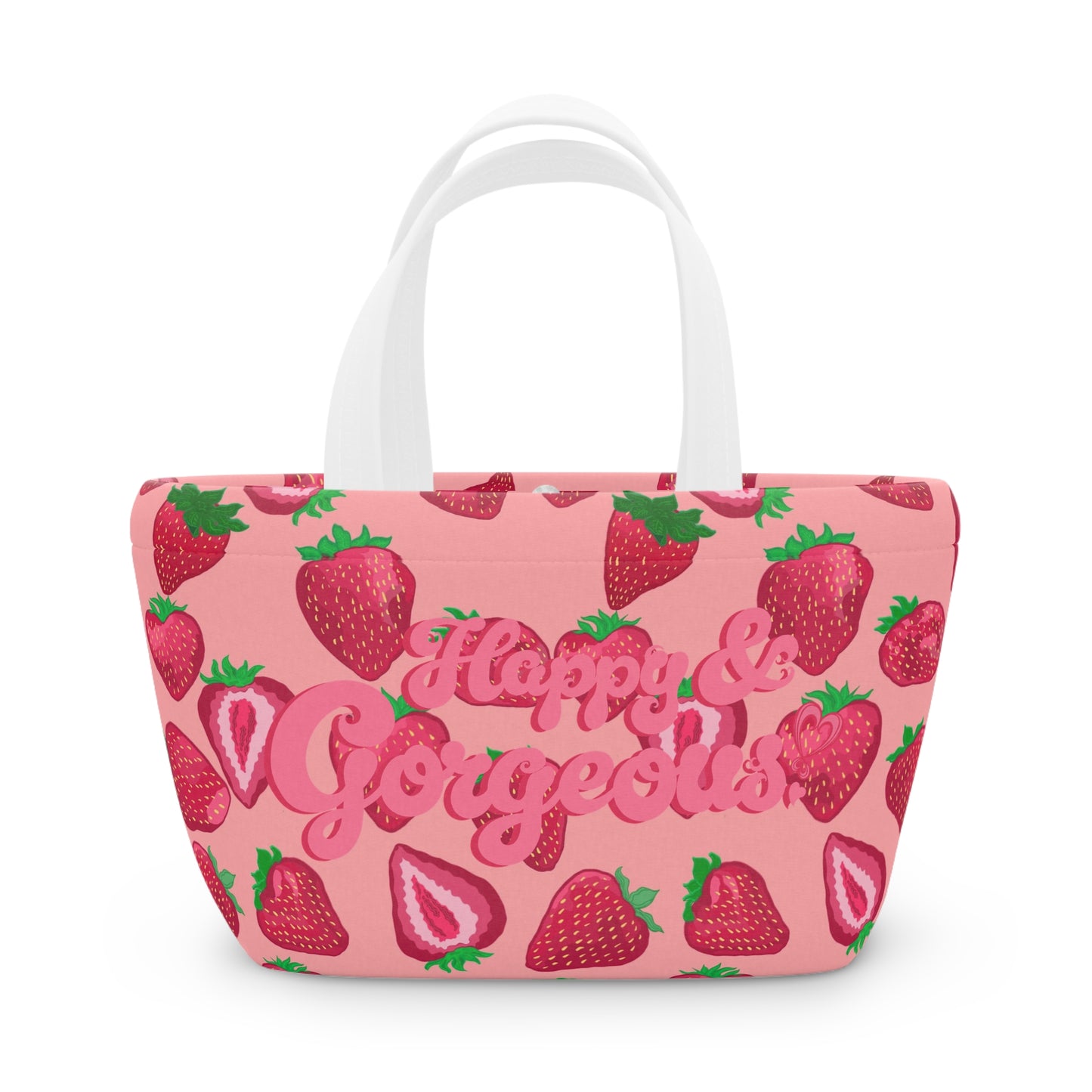 Pink Strawberry Delight | Lunch Tote Bag