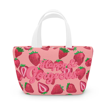 Pink Strawberry Delight | Lunch Tote Bag