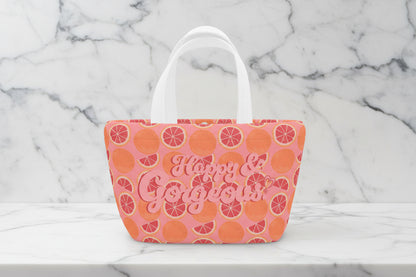 Pink Grateful Grapefruits | Lunch Tote Bag