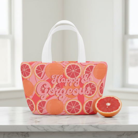 Pink Grateful Grapefruits | Lunch Tote Bag