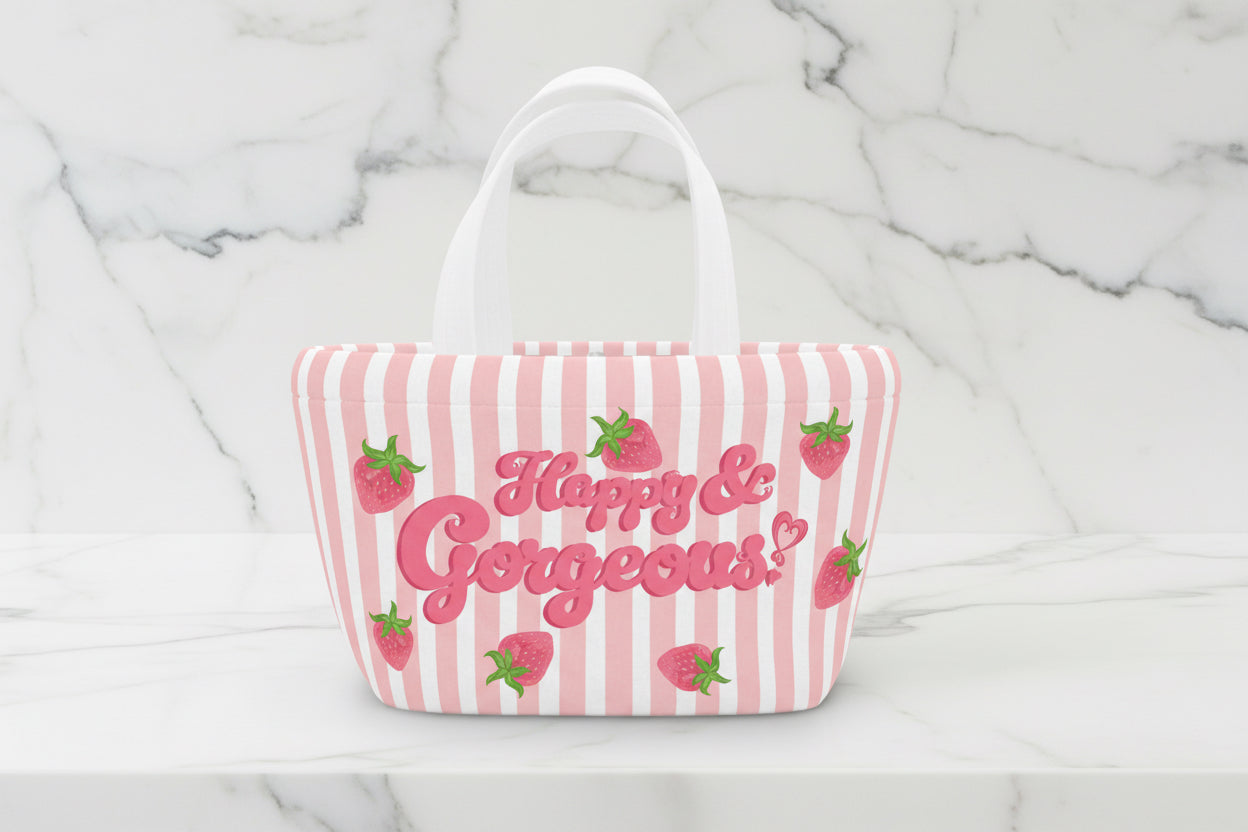 Mini Strawberries & Cream | Lunch Tote Bag