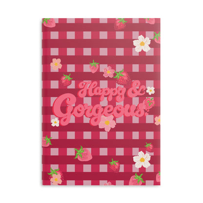 Strawberry Gingham | Hardcover Journal