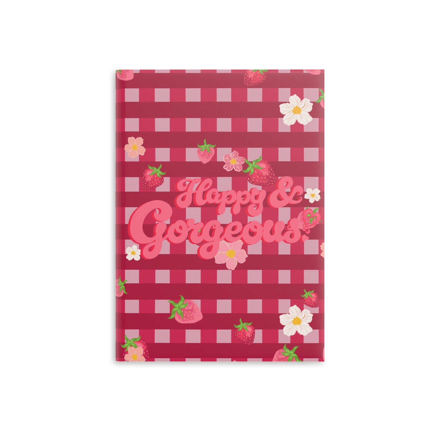 Strawberry Gingham | Hardcover Journal