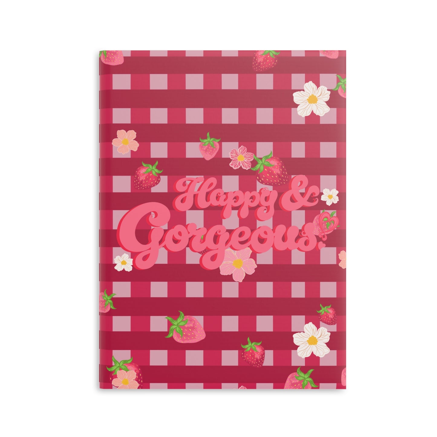 Strawberry Gingham | Hardcover Journal