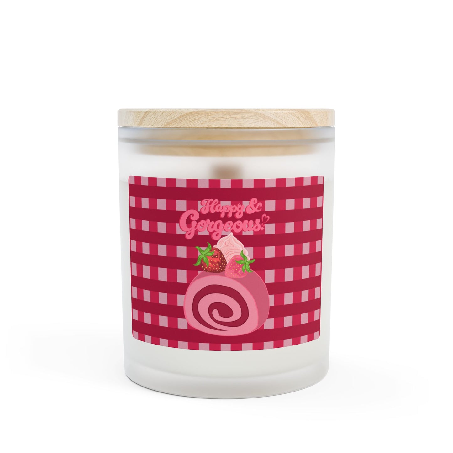Strawberry Swiss Roll | 11oz Frosted Glass Candle