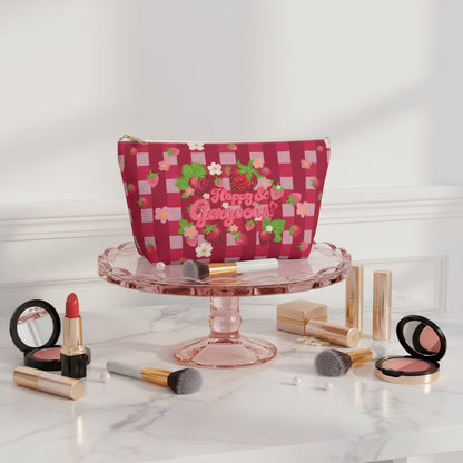 Strawberry Gingham | Beauty Bag