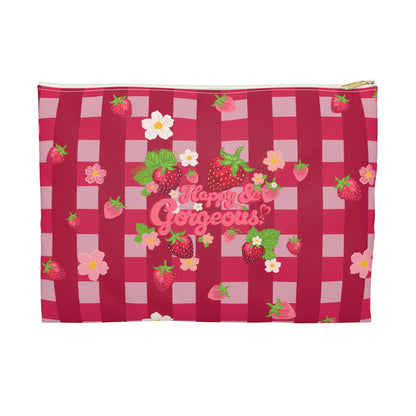 Strawberry Gingham | Accessory Bag