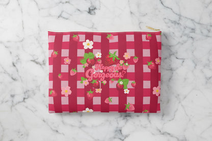 Strawberry Gingham | Accessory Bag