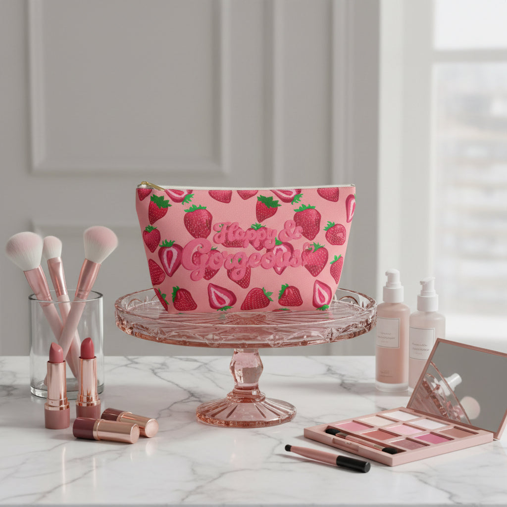 Pink Strawberry Delight | Beauty Bag