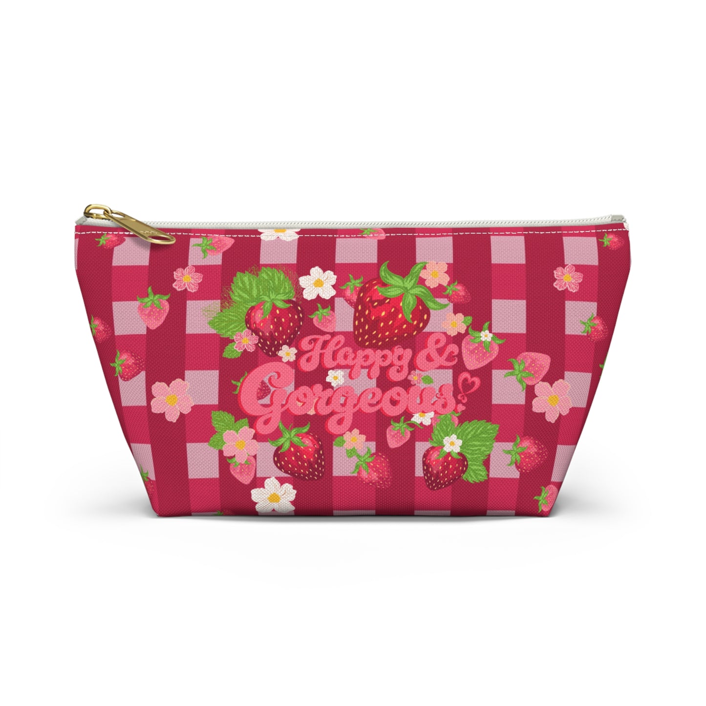 Strawberry Gingham | Beauty Bag