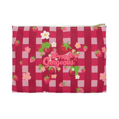 Strawberry Gingham | Accessory Bag