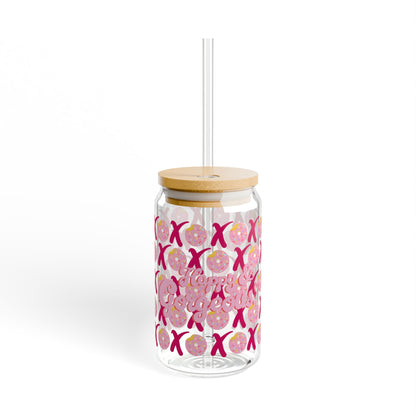 XOXO Donut Hugs & Kisses | 16oz, Glass Tumbler & Straw