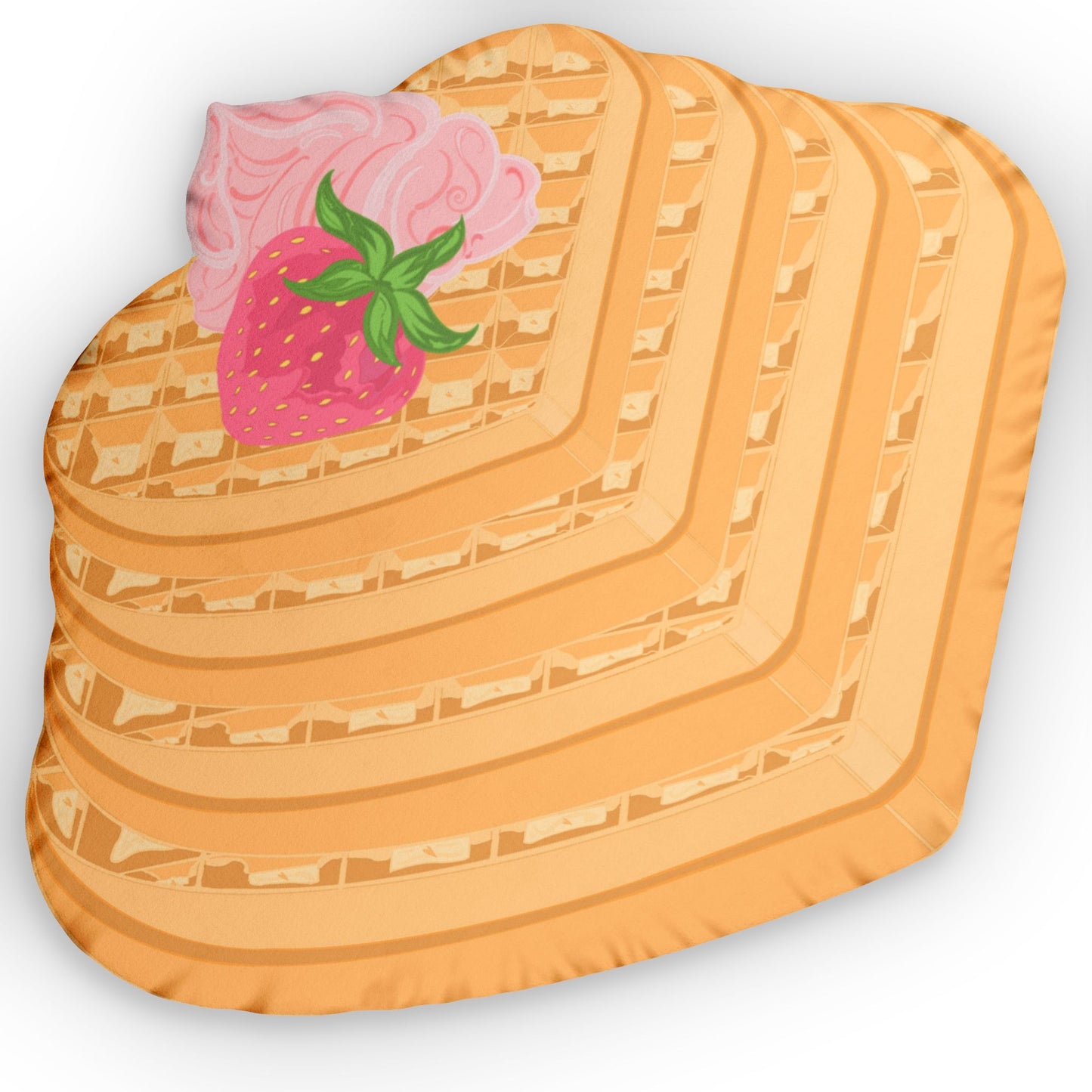 Strawberry Heart Waffles | Decor Pillow
