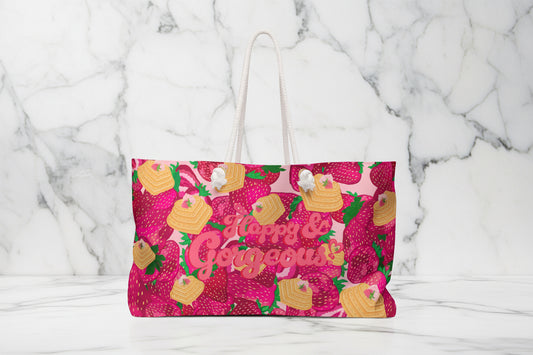 Strawberry Heart Waffles | Weekender Bag