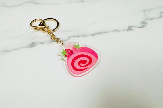 Strawberry Swiss Roll | Keychain