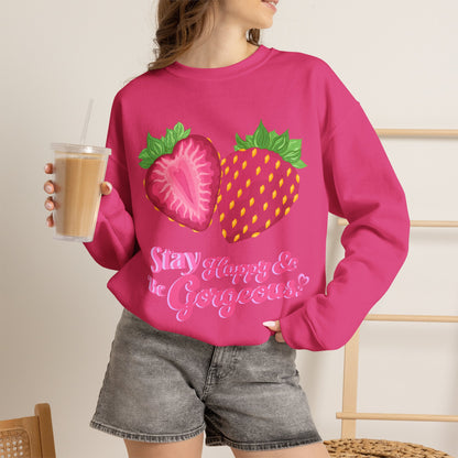Stay Happy Strawberries | Sweatshirt