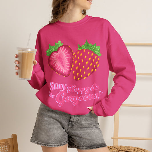 Stay Happy Strawberries | Sweatshirt