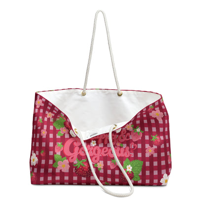 Strawberry Gingham | Weekender Bag