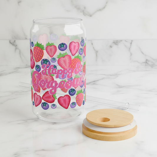 Berry Mixed Emotions | 16oz, Glass Tumbler & Straw